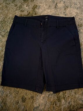 J. Crew Factory Dark Navy Stretch Chino Shorts